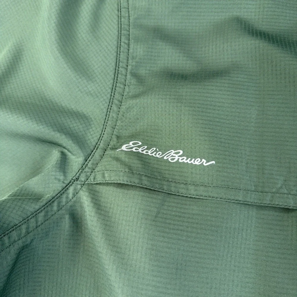 Eddie Bauer Mens XXL Green Short Sleeve Button Down Fishing Hiking Shirt